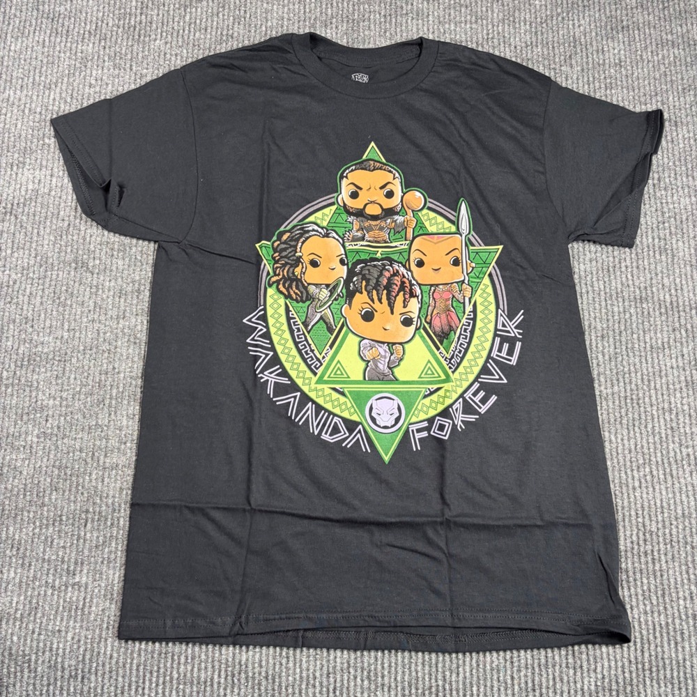 Marvel Shirt Mens M Black Panther‎ Wakanda Forever Funko Pop Tee Black